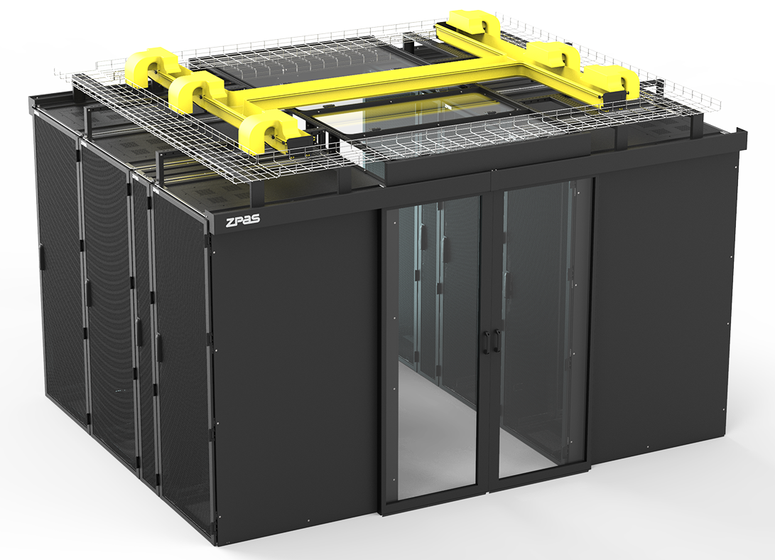 ZPAS Data Box Kaltgang-Einhausung 3D-Rendering Katalogzeichnung