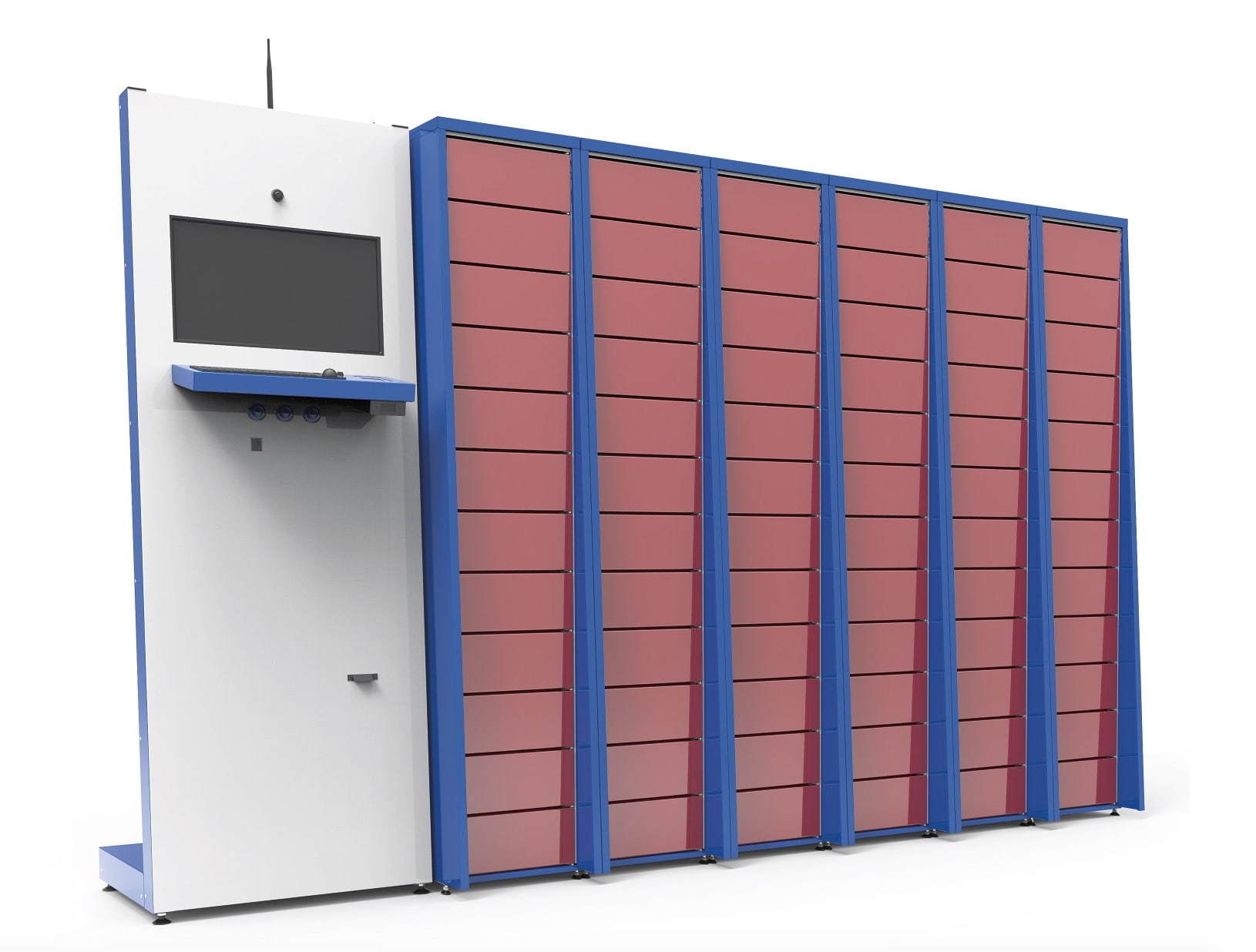 ZPAS Depotsystem Paketstation Terminal Mehrfachfach rot-blau