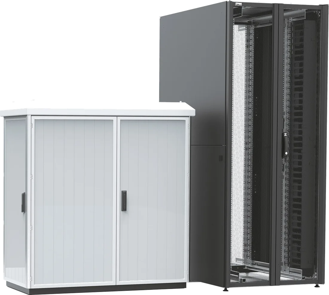 ZPAS Outdoor-Gehäuse und 19-Zoll-Serverschrank mit integriertem AKCP-Monitoring