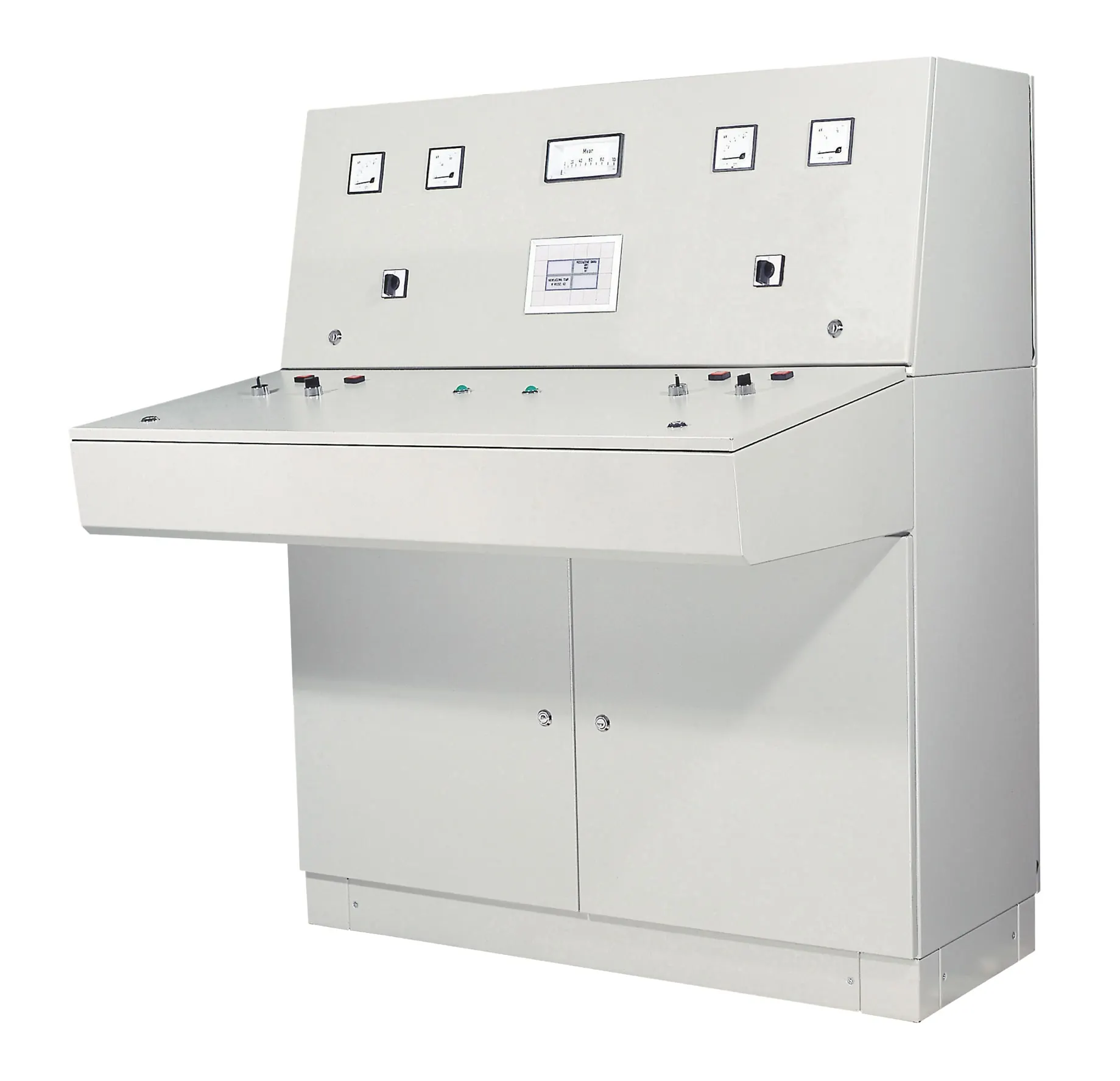 ZPAS operator console control desk with instrument panel, custom-built industrial enclosure