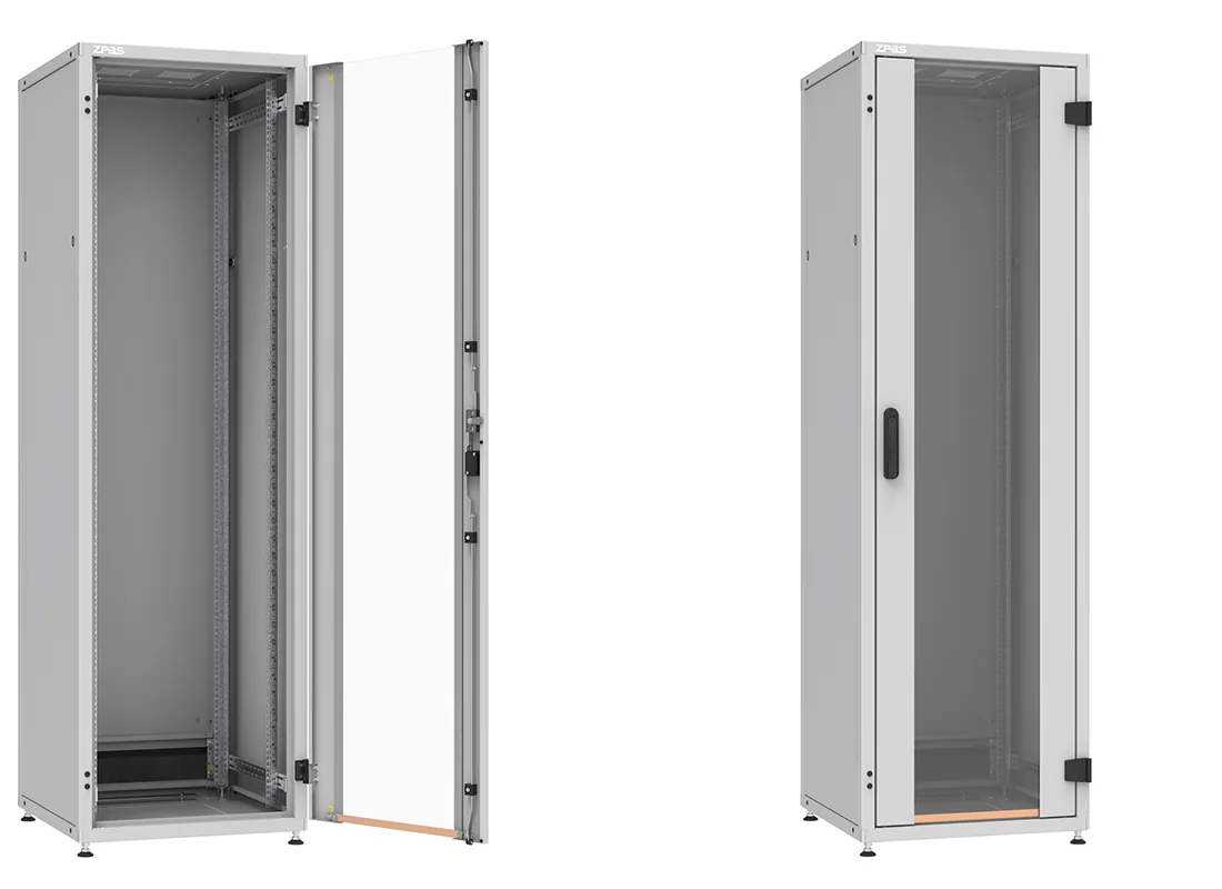 ZPAS SZB IT Netzwerkschrank 600 mm breit mit Sichttür – Lichtgrau RAL 7035