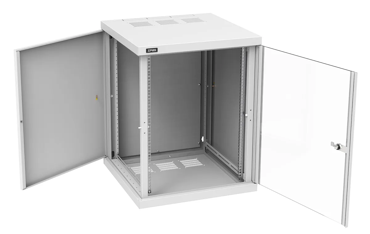ZPAS Z-BOX 19-Zoll-Wandgehäuse mit geöffneter Glastür