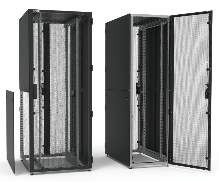 ZPAS Z-SERVER 42 HE Netzwerkschrank schwarz mit perforierter Front- und Rücktür